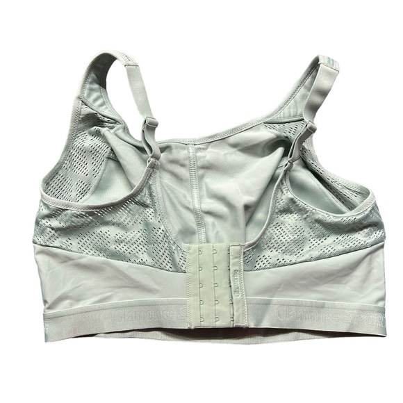 GLAMORISE SPORT no sweat mesh wirefree camo sports bra size 40G mint green NWOT - Picture 7 of 12